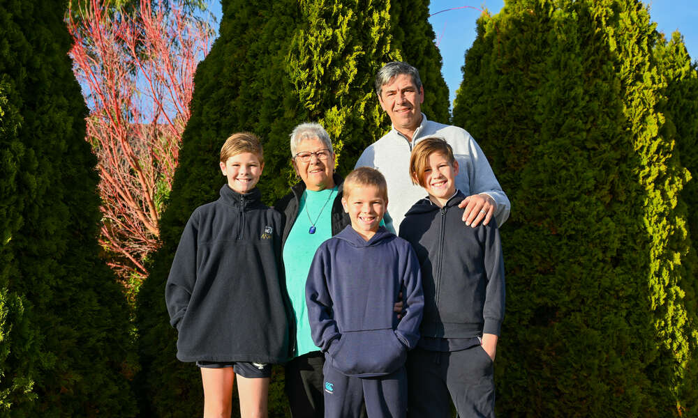 Three generations: Local Elder Aunty Val Brennan, her son Tim and his three sons Alfie, Bobby and Chuck will lead NAIDOC Week celebrations.