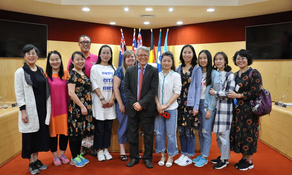 A delegation of 10 English teachers from Baotou, Inner Mongolia, China are in Mount Gambier this week on a cultural study tour. They enjoyed a civic reception at the City of Mount Gambier Civic Centre Council Chamber with Mayor Andrew Lee and Deputy Mayor Cr Hanna Persello.