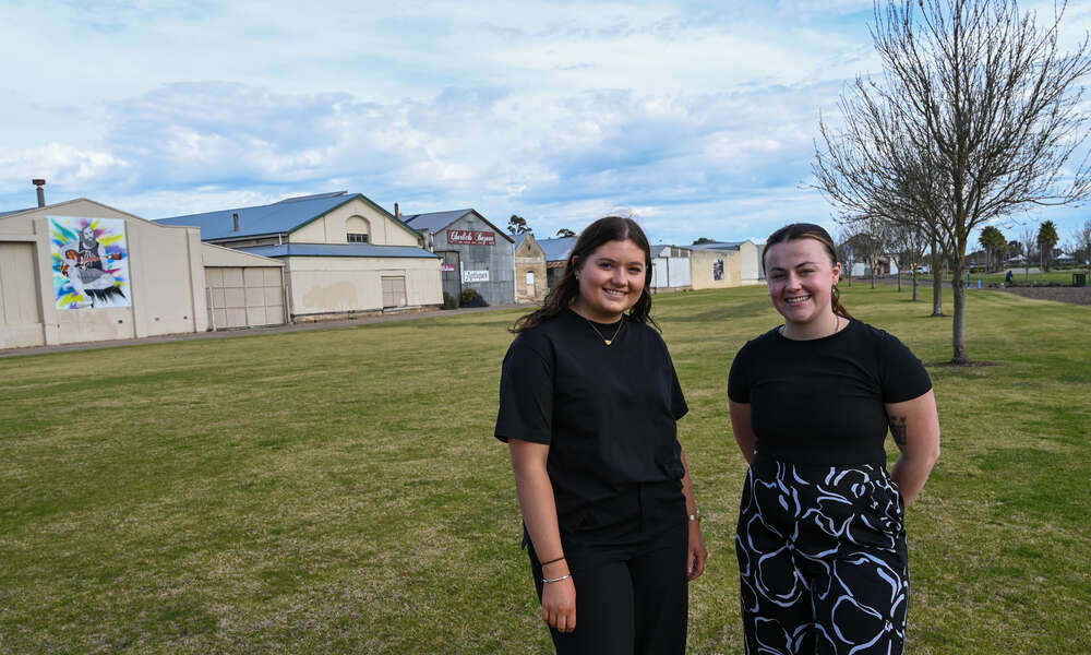 Halle Boult and Emmason Ilsley at the Railway Lands youth activity hub concept site.