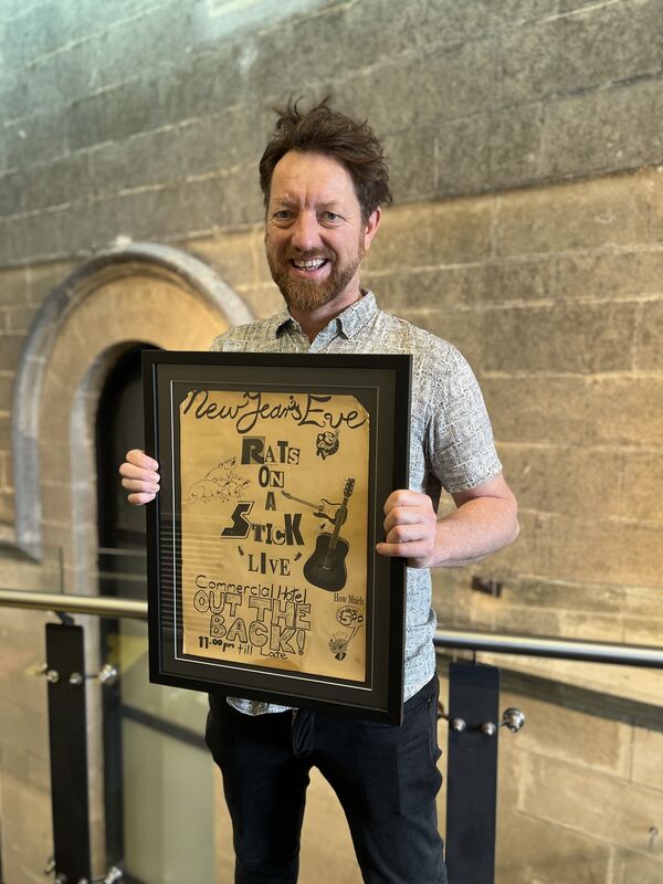 Riddoch curator Chris Clements with a nostalgic piece of local music memorabilia to be displayed as part of the 'Trip to the Mount' exhibition.