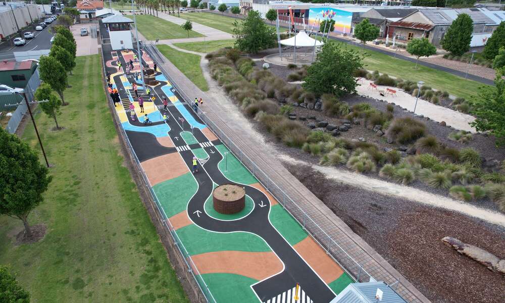 The learn to ride mini streetscape at the Railway Lands.