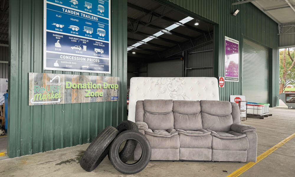 Sponsored drop off items include mattresses, car and 4WD tyres, arm chairs, and lounges.