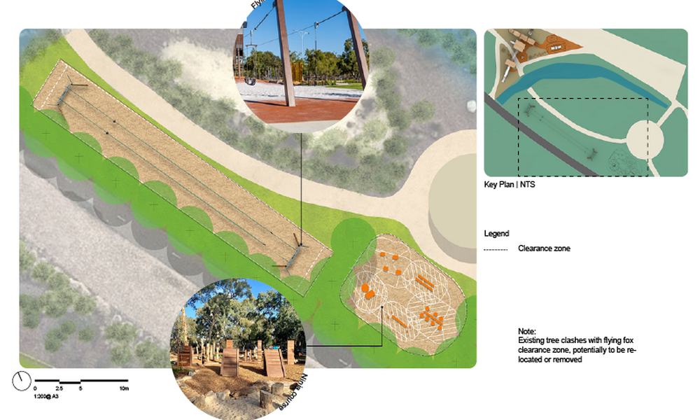 Flying Fox and Ninja course concept design.