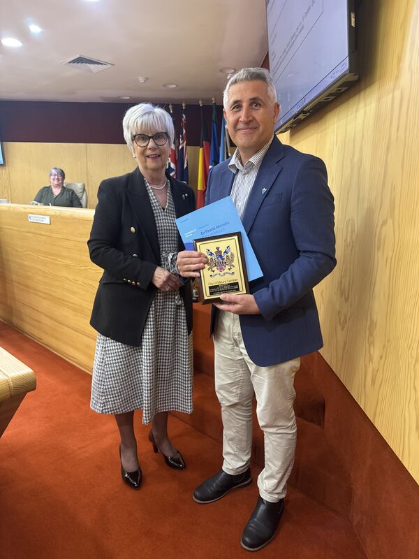 Cr Frank Morello with Mayor Lynette Martin.