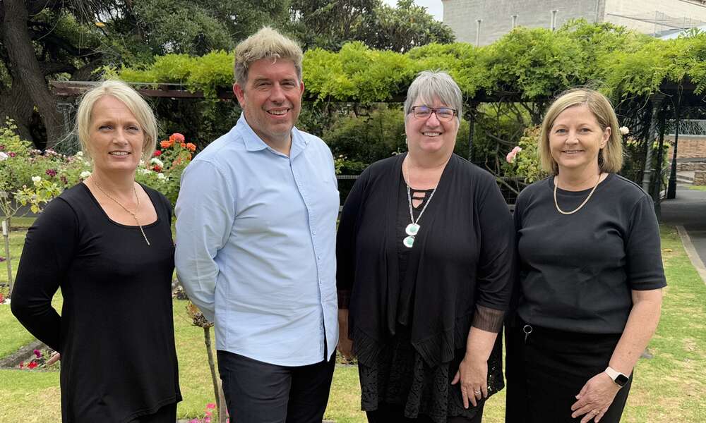 City of Mount Gambier Executive Leadership Team: General Manager City Infrastructure Barbara Cernovskis (left), General Manager People, Place and Liveability Chris White, CEO Sarah Philpott and General Manager Corporate and Regulatory Services Jane Fetherstonhaugh.