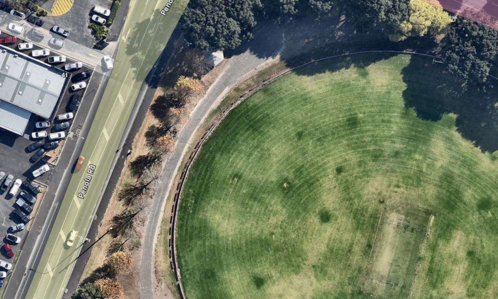 Before: Frew Park internal roadway.