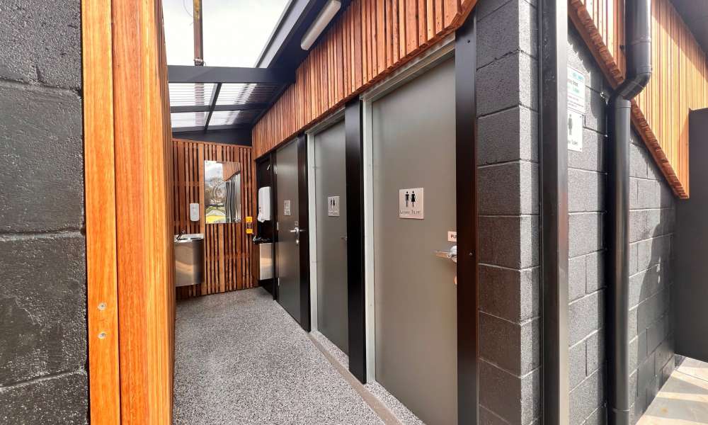 The new toilet facilities are open for use at Frew Park.