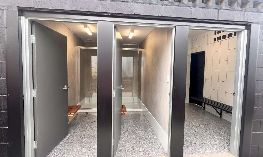 The new showers and change room facility at Frew Park for exclusive use of the Mount Gambier and District Cricket Association.