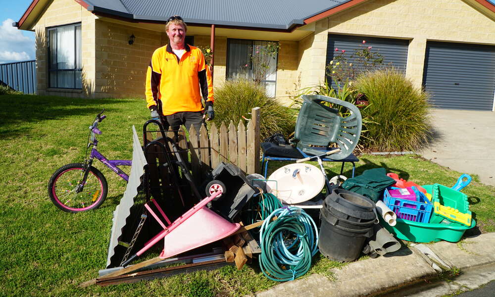 Council collected more than 450 tonnes of items and materials during the bulky waste trial of which 95 per cent has been recycled or reused. Pictured: City of Mount Gambier Waste and ReUse attendant Michael Satterley.
