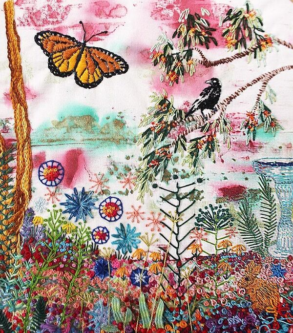 Embroidery by Julie Ann McEwen (detail) will form part of the Mount Gambier Branch of the Embroiders' Guild of SA 50th anniversary exhibition.