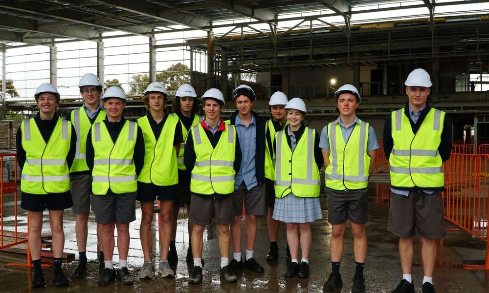 St Martins Lutheran College students toured the Wulanda Recreation and Convention Centre site at Olympic Park on Margaret Street last week.